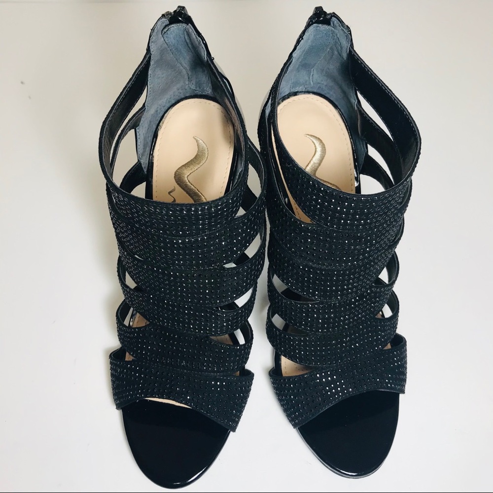 Nina Rhinestone gladiator open toes shoes. - Picture 2 of 9